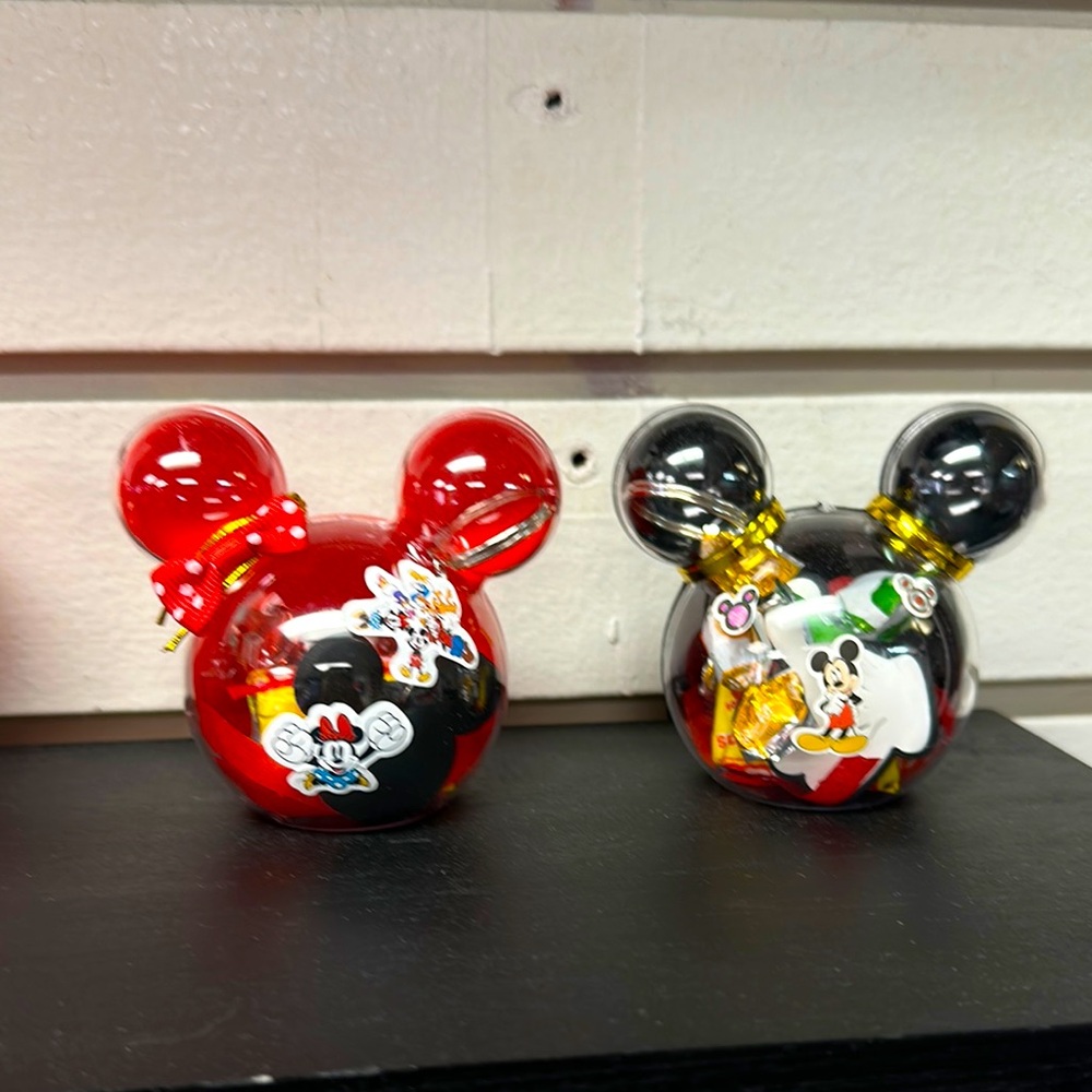 Mickey Mouse Red and Black Decorative Orbs